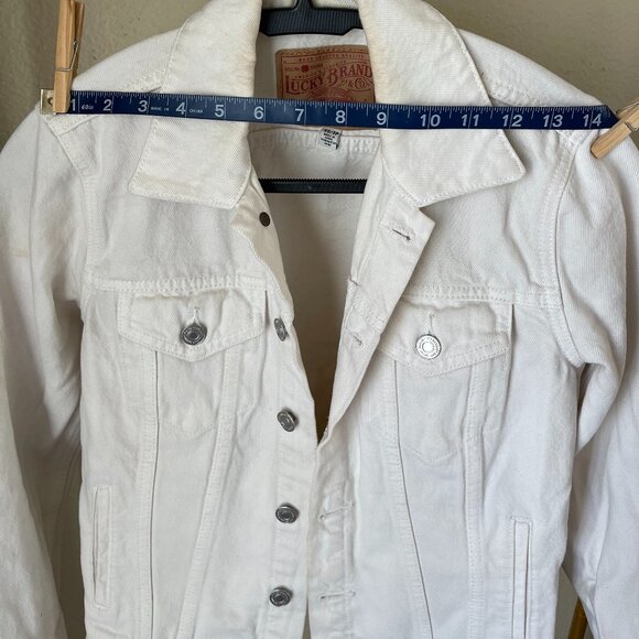 Lucky Brand XS White Tomboy Trucker Denim Jacket Summer Layer - Picture 7 of 12